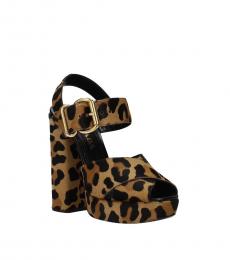 Prada Leopard Print Ankle Strap Heels