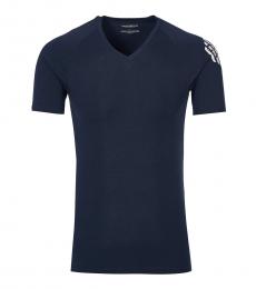 Emporio Armani Dark Blue Shoulder Logo T-Shirt