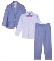 Calvin Klein 4 Piece Blazer/Shirt/Pants/Bow Set (Little Boys)