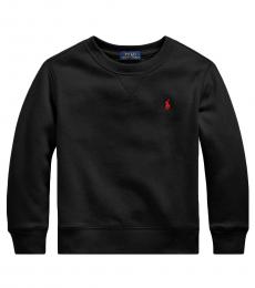 Ralph Lauren Little Boys Black Cotton-Blend-Fleece Sweatshirt