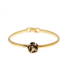 Gold Flower Hinge Cuff Bracelet