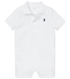 Ralph Lauren Baby Boys White Interlock Polo Shortall