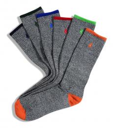 Grey Athletic Crew 6 Pack Socks