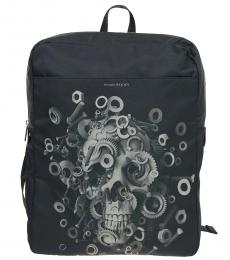 Alexander McQueen Black Skull Print Large Backpack