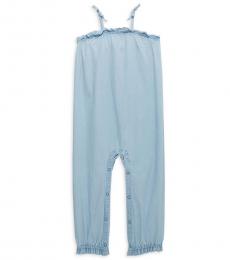 7 For All Mankind Baby Girls Pale Blue Dotted Coveralls