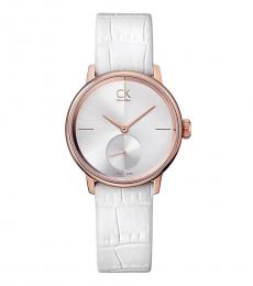Calvin Klein White Accent Silver Dial Watch