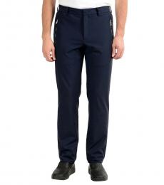 Versace Collection Dark Blue Stretch Casual Pants