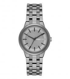 Metallic Grey Round Dial Watch