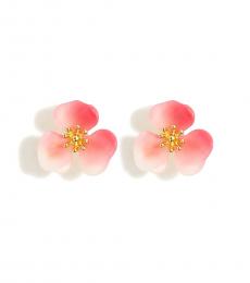 Pink Floral Stud Earrings