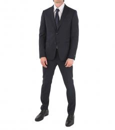 Ermenegildo Zegna Dark Blue Side Vents Notch Lapel 2-Button Suit