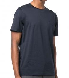 Navy Blue Gancini Embossed-Logo T-Shirt