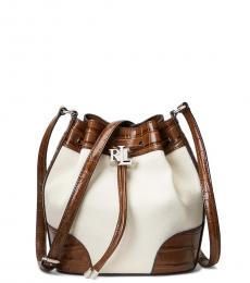 Ralph Lauren White Andie Medium Bucket Bag