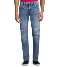 Blue Ricky Distressed Straight Jeans