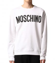 Moschino White logo Print Crewneck Sweatshirt