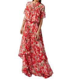 Philipp Plein Red Floral Printed Dress