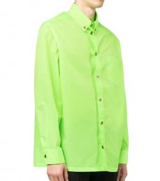 Versace Neon Green Medusa Versace Button Shirt