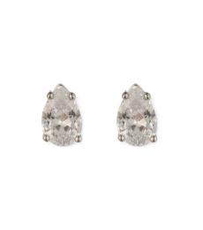 Givenchy Silver Crystal Stud Earrings