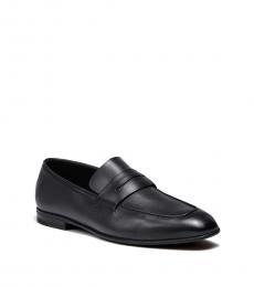 Black Leather Penny Loafers