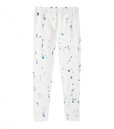 Ralph Lauren Girls White Paint-Splatter Jersey Leggings