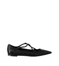 Dolce & Gabbana Black Leather Ballet Flats