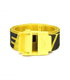 Off-White Yellow-Black Logo Industrial Belt