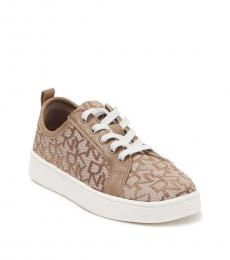 DKNY Little Boys Beige Logo Monogram Sneakers