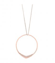 Michael Kors Rose Gold Hoop Pave Pendant Neckpiece