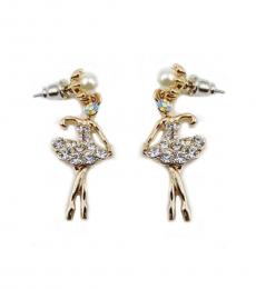 Betsey Johnson Golden Ballerina Dancer Earrings
