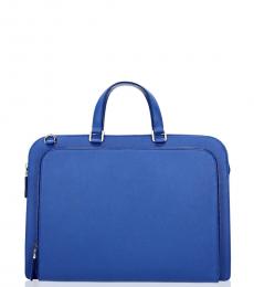 Prada Blue Zip Pocket Large Briefcase Bag