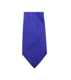 Blue Dapper Striped Slim Silk Tie