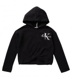 Calvin Klein Girls Anthracite Twist Front Hoodie