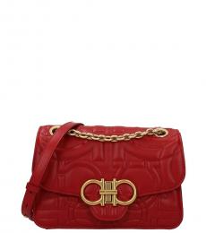 Salvatore Ferragamo Red Gancini Small Shoulder Bag