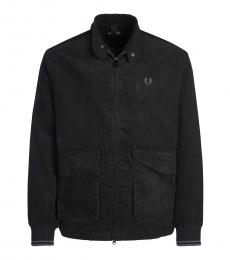 Fred Perry Black Logo Embroidery Zipper Jacket