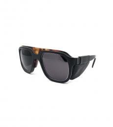 Salvatore Ferragamo Matte Black Rectangle Sunglasses