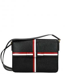 Thom Browne Black Striped Medium Messenger Bag