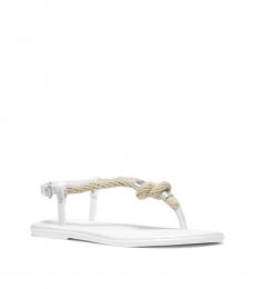 Michael Kors White Holly Rope-Trim Flats
