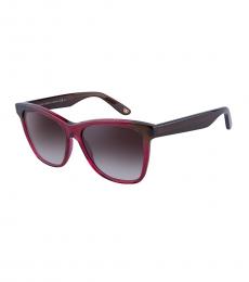 Bottega Veneta Transparent Red Wayfarer Sunglasses