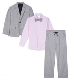 Calvin Klein 4 Piece Blazer/Shirt/Pants/Bow Set (Little Boys)