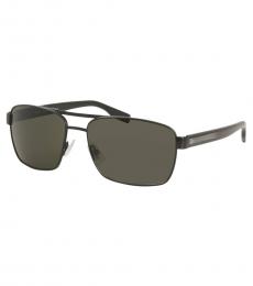 Hugo Boss Matte Black-Green Full Rim Sunglasses