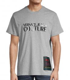 Versace Jeans Grey Logo Graphic Patch T-Shirt