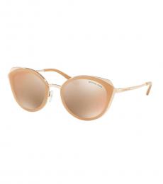 Milky Peach Round Sunglasses
