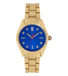 Golden Blue Dial Watch