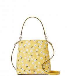 Kate Spade Yellow Darcy Floral Mini Bucket Bag