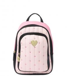 Betsey Johnson Light Pink Quilted Small Backpack
