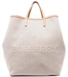 Burberry Grey Logo Large Tote