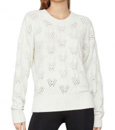 BCBGMaxazria White Long Sleeve Pullover Sweater