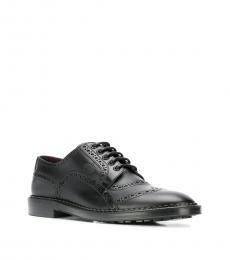 Dolce & Gabbana Black Wingtip Leather Lace Ups
