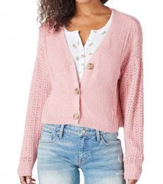 Light Pink V-Neck Oversized Cardigan