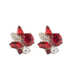 Givenchy Red Cluster Stud Earrings