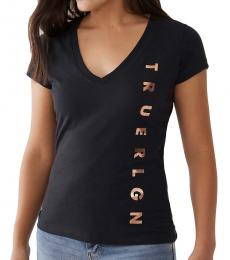 True Religion Black V-Neck T-Shirt